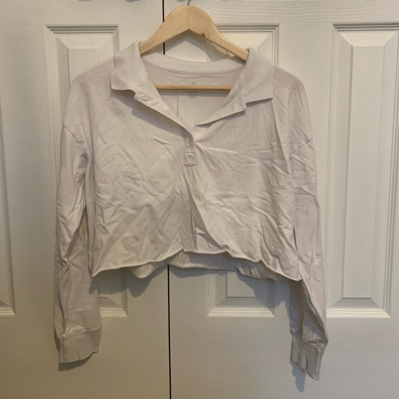 Aerie cropped collared long sleeve - Picture 1 of 5